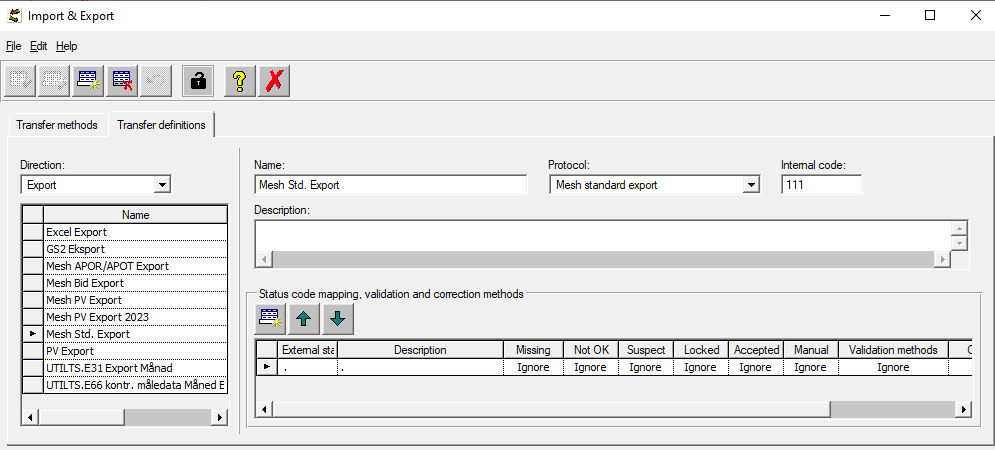 "Mesh standard export format definition"