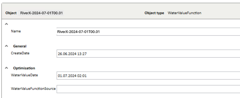 WaterValueFunction parameters
