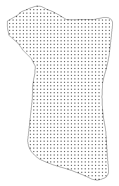 Eksempel på terrenggrid kopiert til punktsky