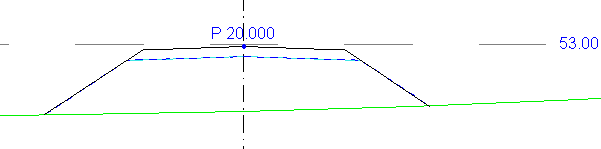 Profile text over road