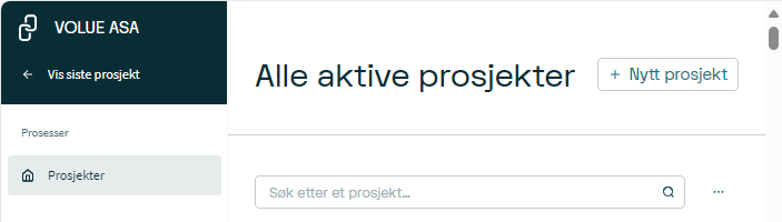 Velg prosjekt i Gemini Connected