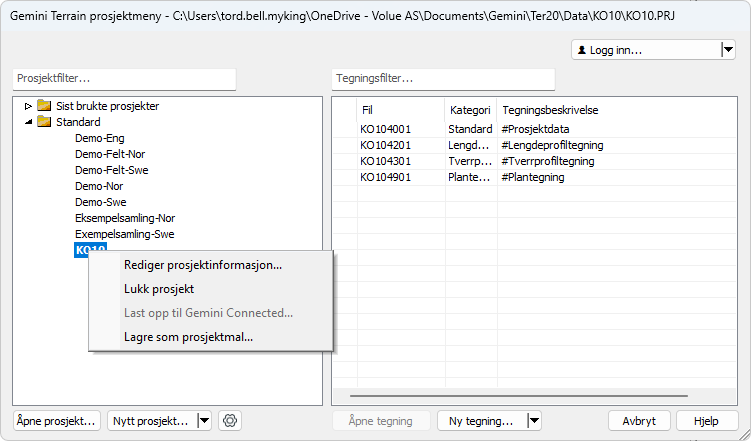 Edit project information