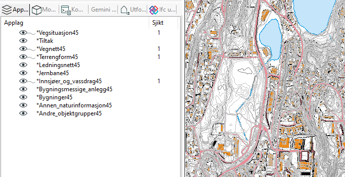 Application layer list and map data