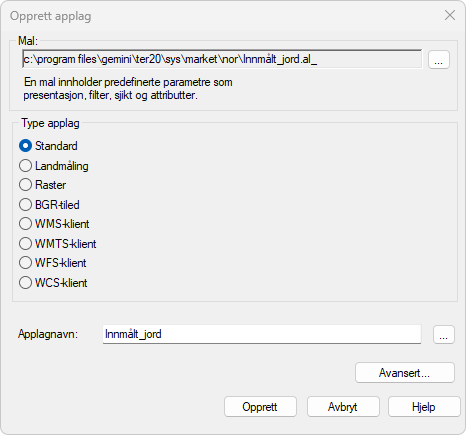 Opprette applikasjonslag