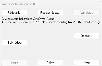 Import av KOF fil