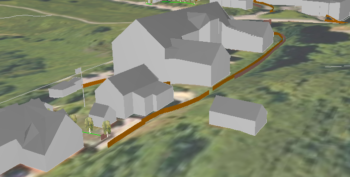 Rendermodell med ortofoto