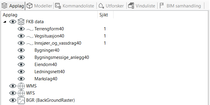 Application layers organized in groups