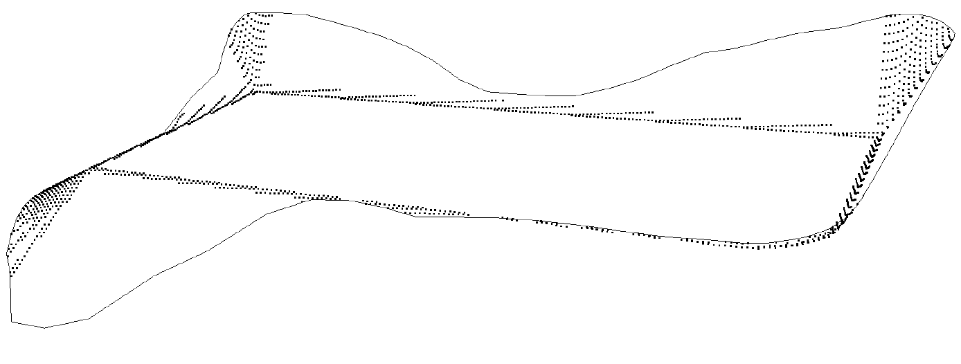 Point cloud after removing flat areas