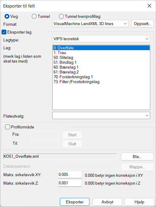 Dialog for valg av lagtype