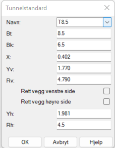 Dialog for tunnelkontur