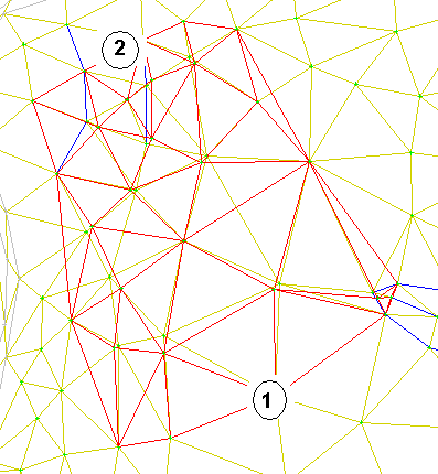 Planvisning med linje for tverrprofil