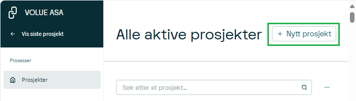 Velg prosjekt i Gemini Connected