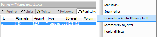 Geometrisk kontroll punktmoln
