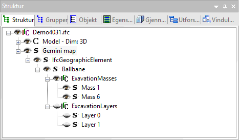 Trädstruktur i IFC-visning
