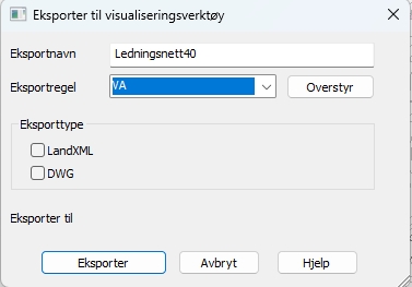 Eksport av data fra Terrain